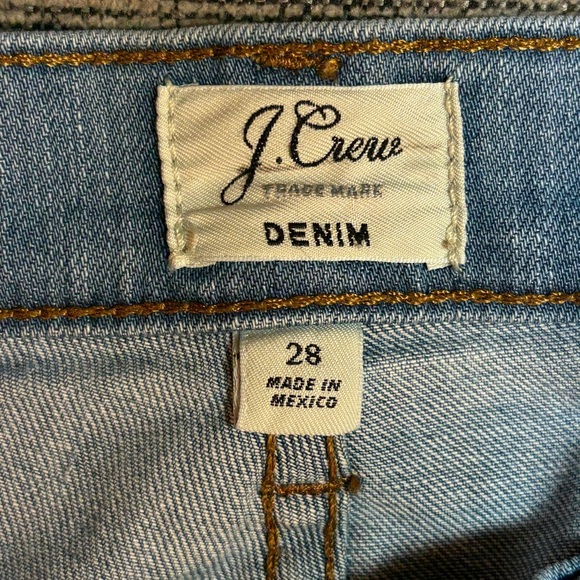 J Crew Frayed Raw Hem Denim Pencil Skirt Size 28 - Picture 7 of 10